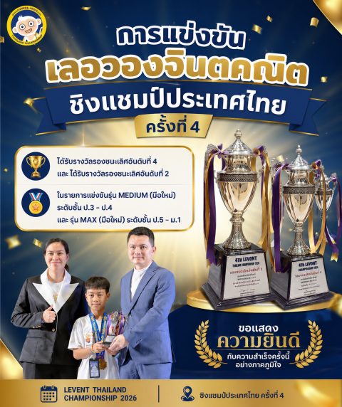 นักเรียนโรงเรียนสาธิต มรภ.เชียงราย สร้างผลงานในการแข่งขันเลอวองจินตคณิตชิงแชมป์ประเทศไทย ครั้งที่ 4